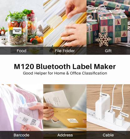 Impresora de Etiquetas Phomemo M120 Portátil | Mini Impresora Térmica Autoadhesiva Bluetooth para Stickers y Precios