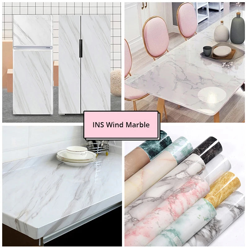Pegatinas de Pared de Vinilo para Cocina | Papel Tapiz Autoadhesivo de Mármol, Impermeable y Resistente al Calor
