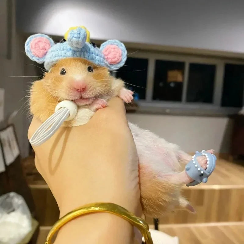 Zapatillas y Disfraces para Hámsters - Slippers de Oso Dorado y Trajes de Cosplay para Mascotas Pequeñas