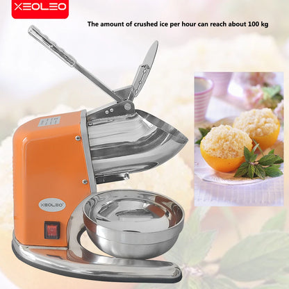 XEOLEO - Trituradora de Hielo Comercial | Máquina Eléctrica de Cono de Nieve para Batidos, 100kg/h, 110V/220V