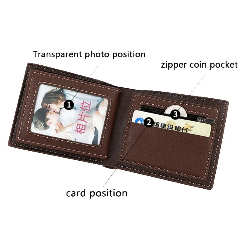 Billetera Hombre Slim de Alta Calidad en Cuero PU con Bolsillo para Monedas y Tarjetas