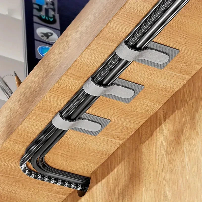 Cintas de Velcro Reutilizables Organizador de Cables Autoadhesivas Ajustables para Gestión de Escritorio