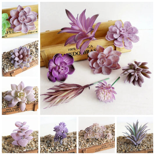 39 Estilos de Suculentas Artificiales Violetta con Acabado de Terciopelo - Decoración para el Hogar, Dormitorio, Sala de Estar, Baño y Fiestas Navideñas