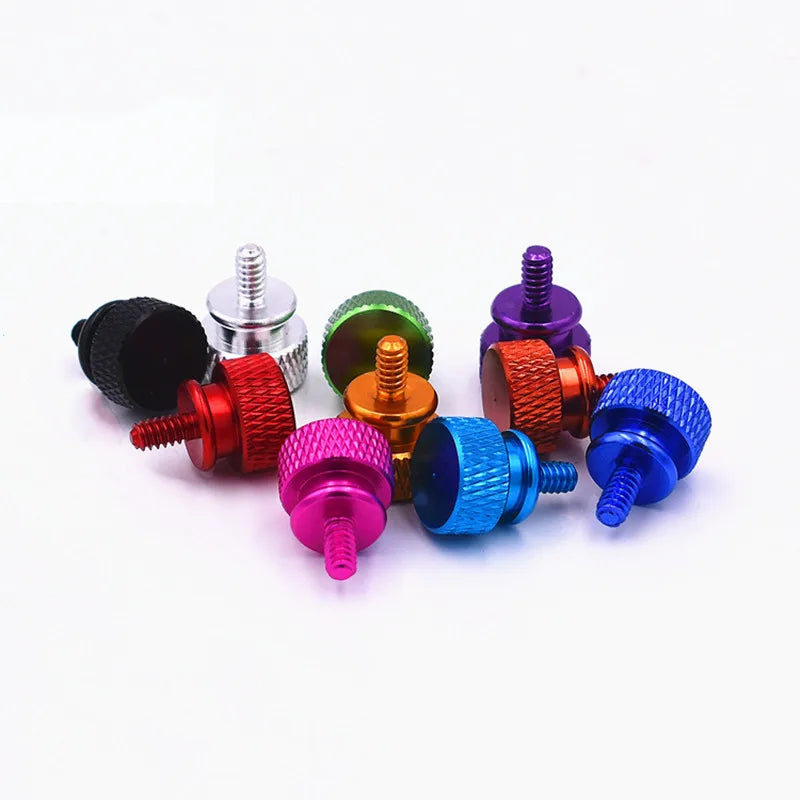 3/5/10 Pcs Tornillos de Paso de Aluminio para Caja de Computadora - Tornillos de Mano Anodizados, 6#-32x6/M3.5, 11 Colores Disponibles