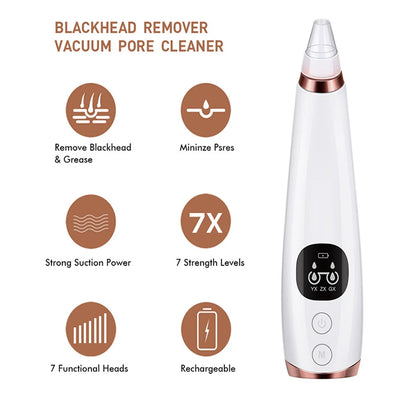 Eliminador Eléctrico de Espinillas y Acné, Limpiador de Poros al Vacío, Máquina para Quitar Puntos Negros, Limpieza Facial Profunda, Herramienta de Cuidado de la Piel