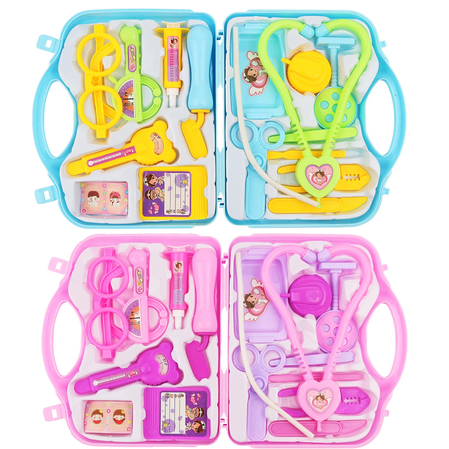 Set de Médico Infantil, Juguete de Juego de Roles con Caja de Medicina Portátil, Estetoscopio e Inyección para Niños y Niñas