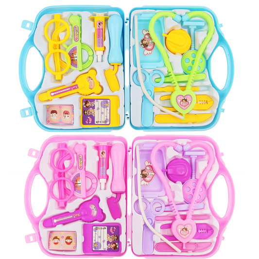 Set de Médico Infantil, Juguete de Juego de Roles con Caja de Medicina Portátil, Estetoscopio e Inyección para Niños y Niñas