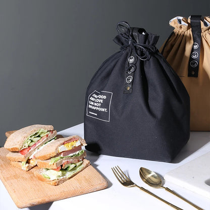 Bolsa Bento de Lona para Almuerzo, Bolsa Portátil para Picnic, Escuela y Almacenaje de Comida