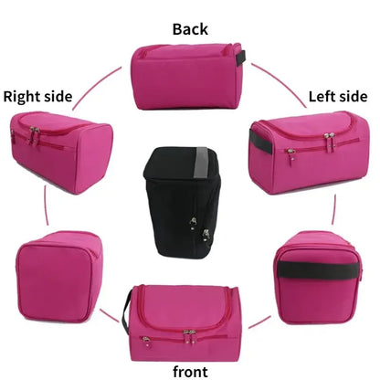 Neceser de Viaje Impermeable para Hombres y Mujeres: Organizador Portátil de Cosméticos con Gancho y Cremallera