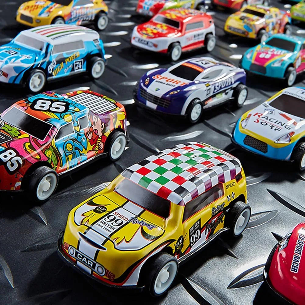 Set de Autos de Aleación con Caja de Almacenamiento – Vehículos de Juguete Deslizantes para Niños