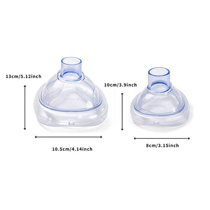 Kit de Primeros Auxilios Antiasfixia para Adultos y Niños - Mascarilla de Emergencia con Válvula Respiratoria (4 Piezas, 2 Tamaños)