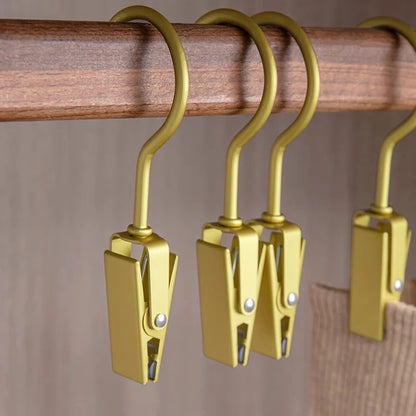 Juego de 6 Ganchos Multifuncionales de Aluminio para Ropa – Perchas Sin Costuras para Secado y Organización de Pantalones