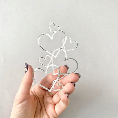 Adorno de pastel acrílico dorado "Feliz cumpleaños" - Diseño de corazón para bodas, San Valentín y postres de fiesta