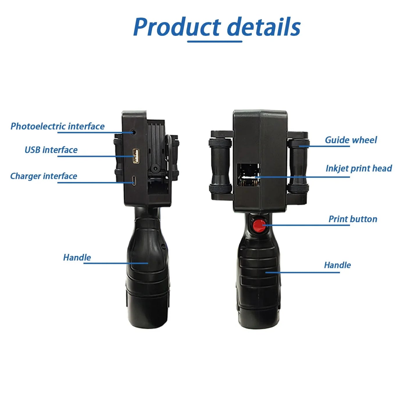 DCODE Impresora Portátil de Inyección de Tinta 1755PLUS - Máquina de Impresión QR, Código de Barras, Fecha y Más, 12.7mm