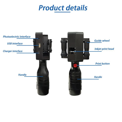 DCODE Impresora Portátil de Inyección de Tinta 1755PLUS - Máquina de Impresión QR, Código de Barras, Fecha y Más, 12.7mm
