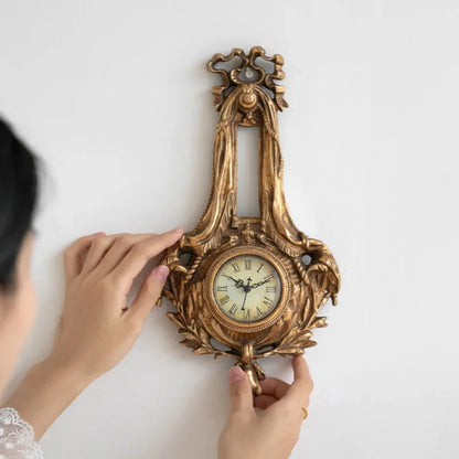 Reloj Retro Francés de Pared con Diseño Adhesivo Envejecido, Decoración Estética y Tallado para Hogar