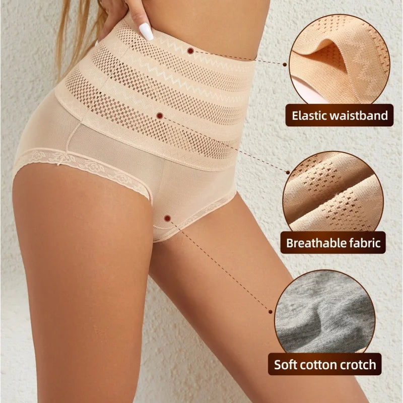 Panties Moldeadoras para Mujer, Control de Abdomen y Levantamiento de Glúteos, Ropa Interior Transpirable de Cintura Alta