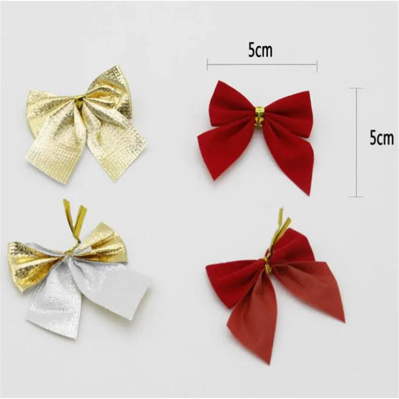 Colgantes de Árbol de Navidad - Set de 12 Piezas de Adornos en Forma de Pajarita para Decoración Festiva