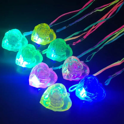 10/20/30/50 pcs Collares LED Luminosos | Estrella y Corazón con Luz Intermitente | Collares Brillantes para Niñas y Fiestas Infantiles