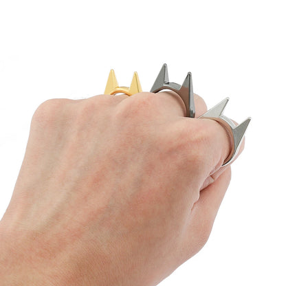 Anillo de Autodefensa de Supervivencia al Aire Libre para Hombres y Mujeres, Anillo Portátil de Autodefensa, Anillo Protector de Dedo para Arma, Senderismo y Camping, Joyería