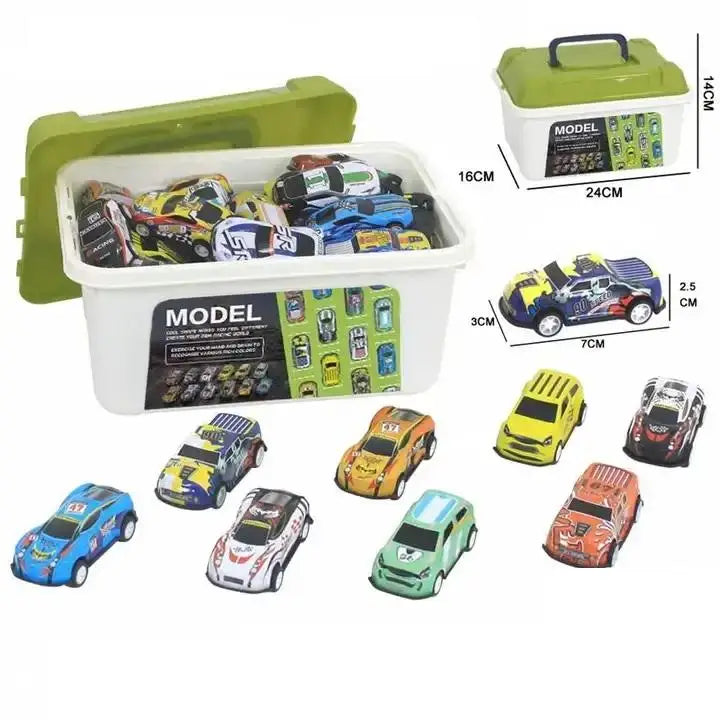 Set de 20/30/50 Coches de Aleación con Caja de Almacenamiento, Vehículos de Juguete de Retroceso Coloridos para Niños, Ideal para Regalos de Cumpleaños