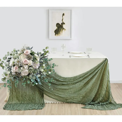 Camino de mesa de gasa Bohemia, 10 piezas, 40x270 cm, romántico y rústico, ideal para bodas, despedidas de soltera y fiestas
