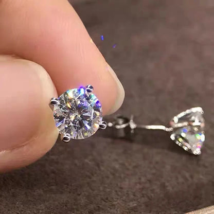 Pendientes de moissanita de Color D para mujer y niña, aretes de plata de ley 0,5, Piercing brillante, joyería fina, 925-1 quilate