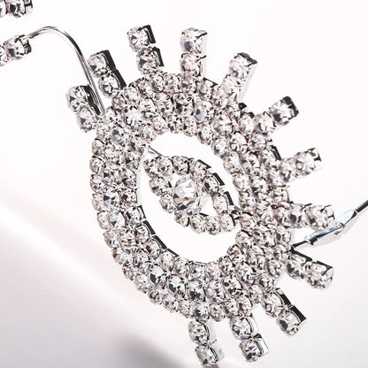 Gafas Redondas contra el Mal de Ojo para Mujer – Montura con Diamantes de Imitación, Estilo Bling para Club, Halloween y Regalos de Fiesta