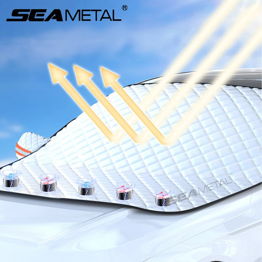 Cubierta Solar para Parabrisas de Auto SEAMETAL - Protector UV y Nieve Magnético para Ventana Frontal (Cubierta de Nieve Engrosada)