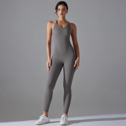 Bodycon Enterizo Deportivo Sin Espalda para Mujer - Push-Up, Yoga y Fitness