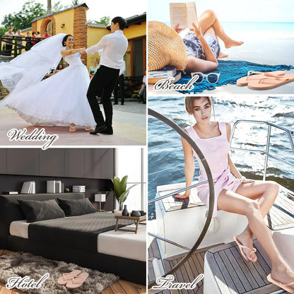 24-120 Pares de Chanclas para Bodas: Sandalias Suaves para Invitados con Tarjetas de Tamaño - Zapatillas a Granel para Hoteles, Spas, Piscina y Fiesta
