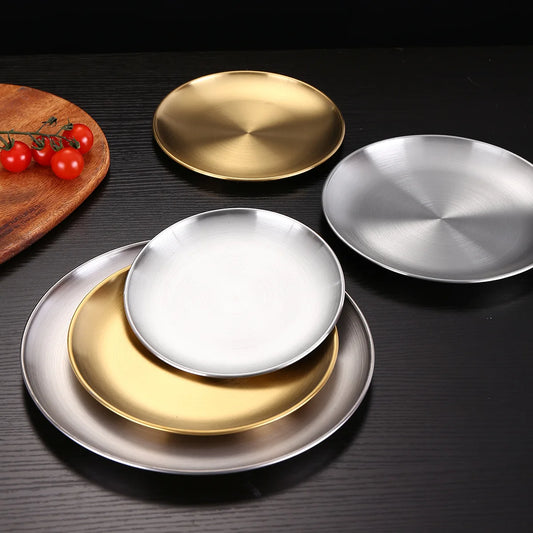 Bandeja de Acero Inoxidable para Picnic y Camping – Resistente, Fácil de Limpiar y Apta para Cocina, Frutas y Snacks
