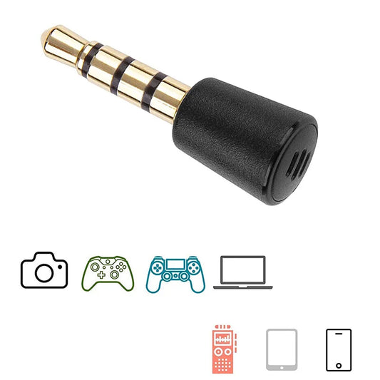 Micrófono de Alta Calidad con Enchufe de Metal y Audio de 3.5mm, Gamepad de Grabación Portátil, Ideal para PS4, Portátil y Teléfonos Móviles