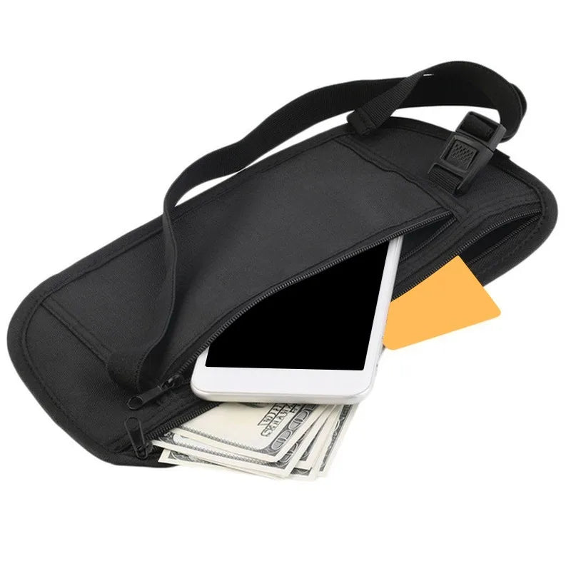 Cinturón de Seguridad Invisible para Viaje - Bolsa de Cintura Oculta para Dinero, Pasaporte y Artículos de Valor, Banda de Seguridad para Viajes
