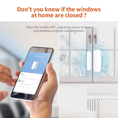 Sensor de Puerta y Ventana Tuya WiFi Zigbee - Detector de Contacto para Alarma de Seguridad Inteligente, Compatible con Alexa y Smart Life