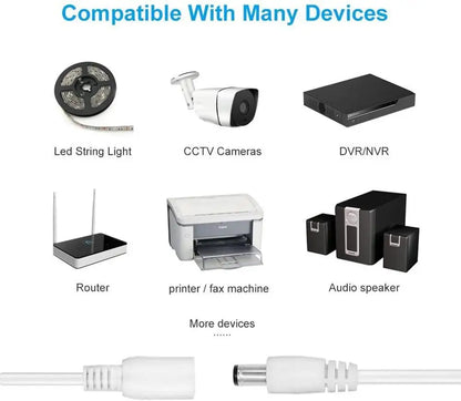 Conector de Cable DC 5.5x2.1mm - Adaptador de Alimentación Male/Female para CCTV y Tiras LED (1/5/10 Pcs)