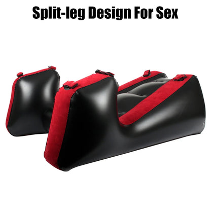 Cojín Ergonómico Inflable para Parejas - Sofá de Posiciones con Diseño Flocking y Correas - Mobiliario Íntimo Discreto para Adultos