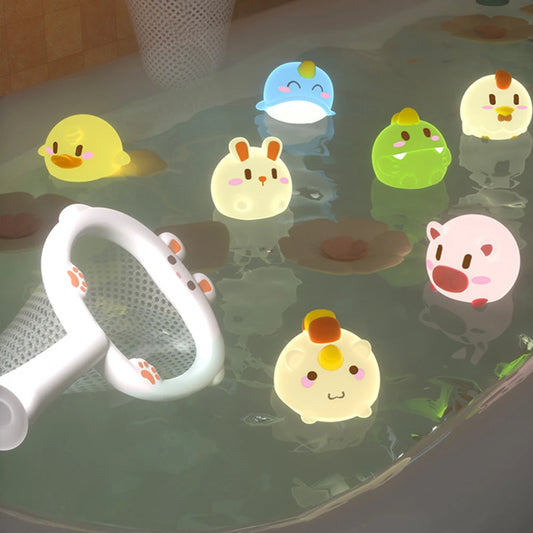 Juguetes de Baño LED para Bebés - Animales Flotantes Luminiscentes de Goma Suave para Diversión en el Agua