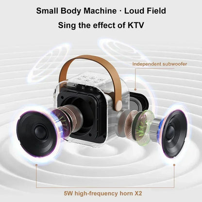Máquina de Karaoke Bluetooth K12 Portátil - Sistema de Altavoces PA con 1-2 Micrófonos Inalámbricos | Regalos Perfectos para Niños y Familias