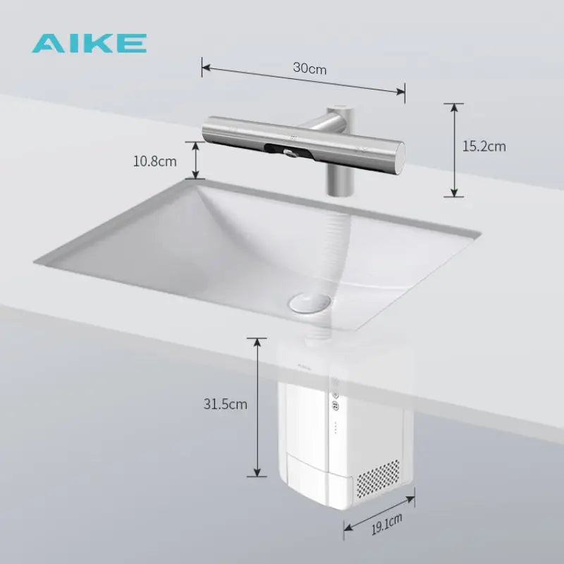 AIKE Secador de Manos Automático 2 en 1 - Grifo con Secado Rápido y Diseño Creativo AK7120