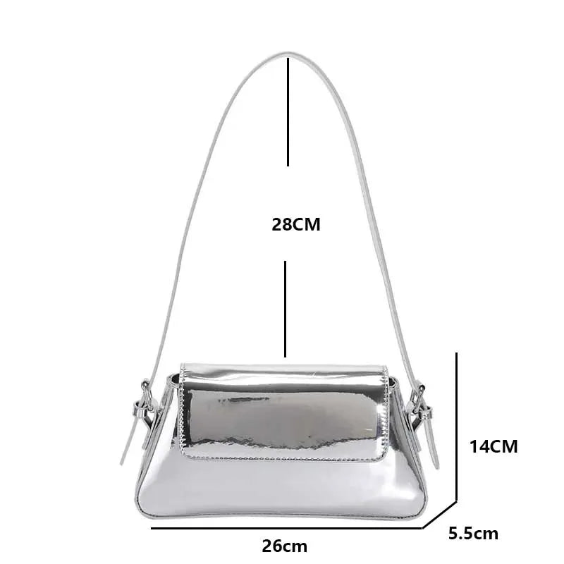 Bolsos de Lujo para Mujer: Bolso Láser de Hombro y Asa Superior, Diseño Chic Plateado, Tote Bag y Bolso Shopper