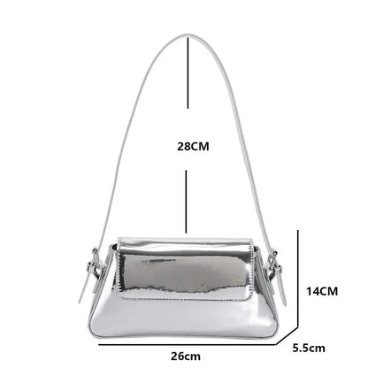 Bolsos de Lujo para Mujer: Bolso Láser de Hombro y Asa Superior, Diseño Chic Plateado, Tote Bag y Bolso Shopper