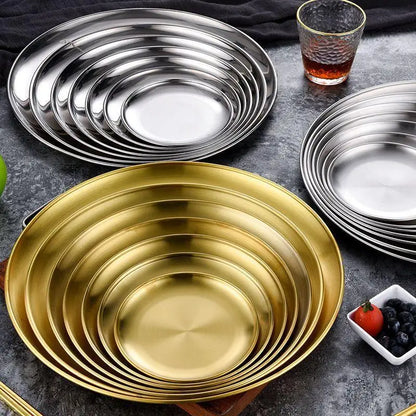 Bandeja de Acero Inoxidable para Picnic y Camping – Resistente, Fácil de Limpiar y Apta para Cocina, Frutas y Snacks