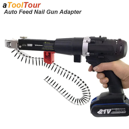 Adaptador Automático para Atornillador Cadena de Clavos - Taladro Eléctrico para Carpintería, Tornillo de Alimentación Automática, Herramienta Eléctrica