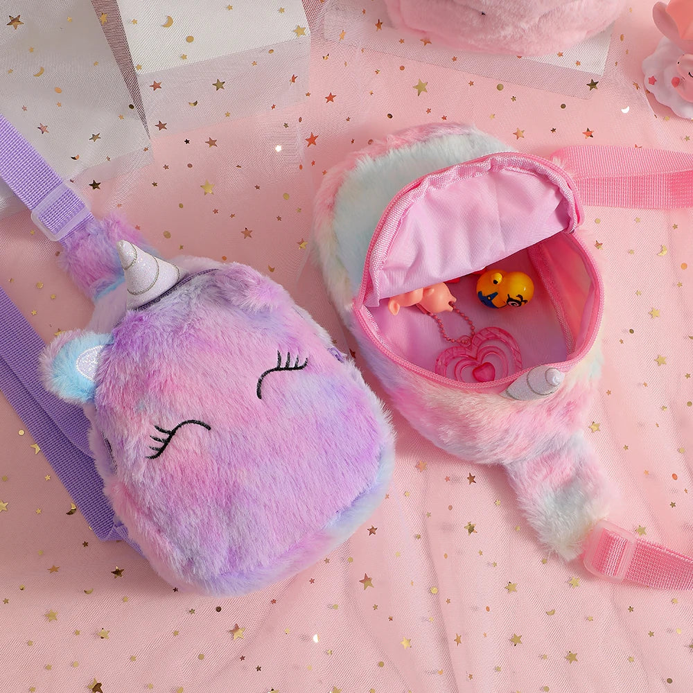 Mochila Infantil de Unicornio | Bolsa Cruzada y Estuche para Niñas | Diseño Lindo y Funcional