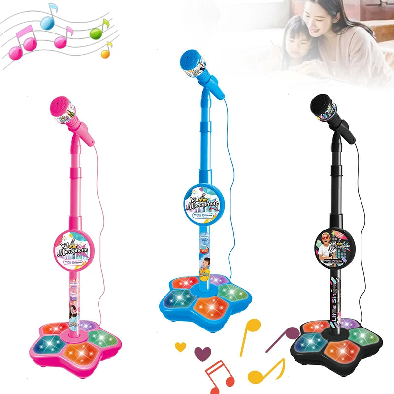 Micrófono Infantil con Soporte | Juguete Educativo de Karaoke para Niños | Regalo de Cumpleaños para Niñas y Niños