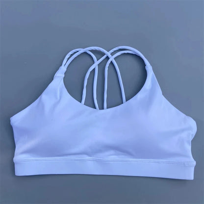 Sujetador de Fitness Suave de Alta Resistencia para Mujer - Top Deportivo Ajustado, Ropa Interior de Entrenamiento Integral, Gimnasio, Yoga, Almohadilla para el Pecho, Color Sólido