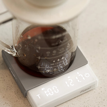 Báscula para Café Fuego Kitchen con Temporizador, Báscula Digital Recargable de Alta Precisión 0.1g, 3 Modos para Goteo y Espresso, Regalo para Baristas