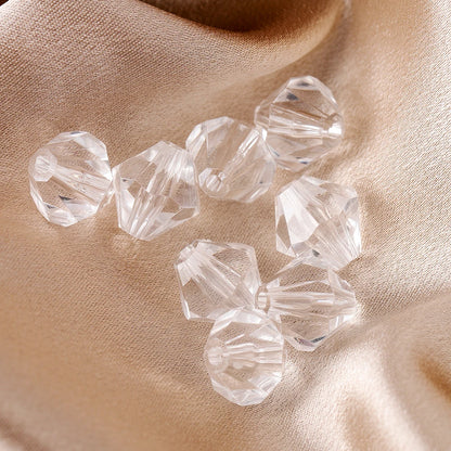 Cuentas Acrílicas Facetadas Transparentes Blancas - 4-16mm - Set de 10 a 300 Piezas para Pulseras y Collares - Accesorios de Fabricación de Joyas