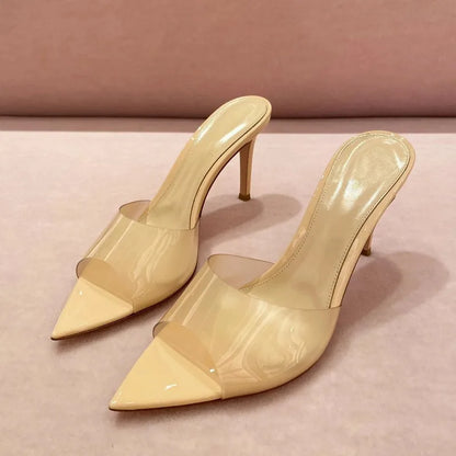 Elegantes Tacones Transparentes Abiertos - Chic Sandalias con Punta